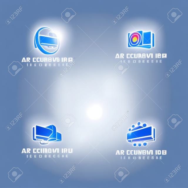 Air condition logo concept vector. Technology device for adjust air condition. Cooler device logo template vector