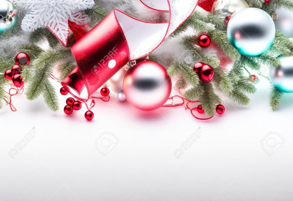 Christmas  New Year Decorations Isolated on White Background 