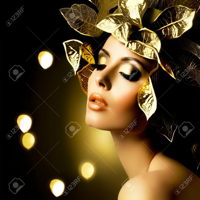 Fashion Glamour Makeup Holiday Gold Make-up