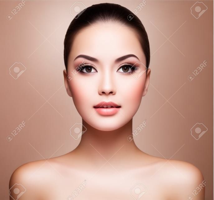 Beautiful spa model girl with perfect fresh clean skin