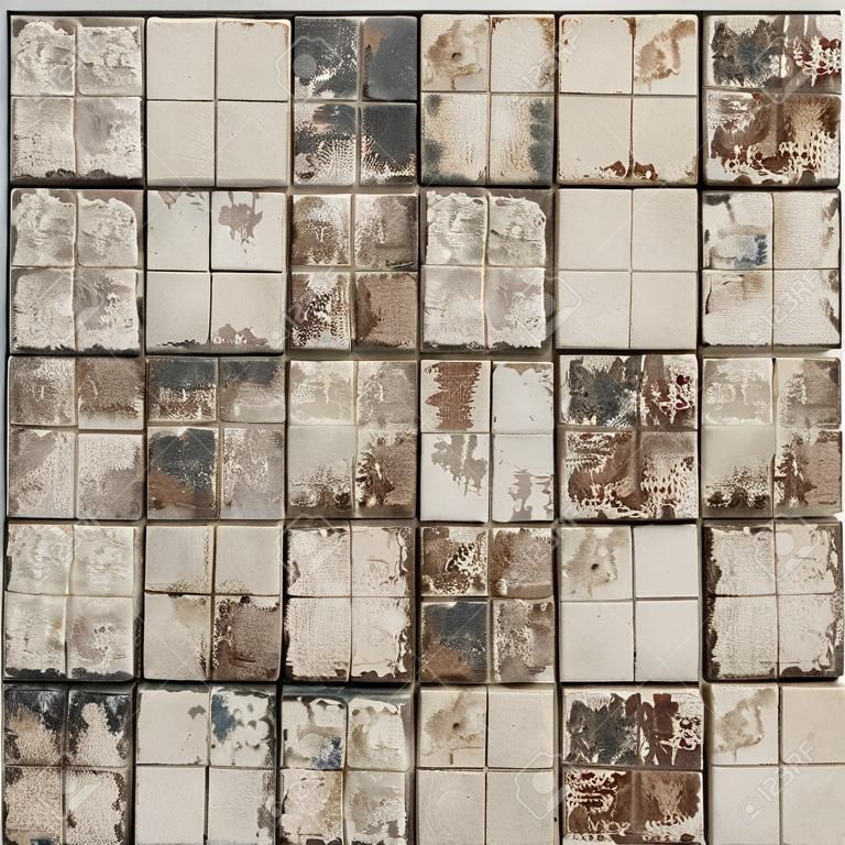 Old wall ceramic tiles patterns handcraft from thailand parks public