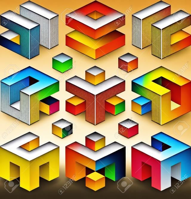 Cube Logo Elemente für Baugewerbe