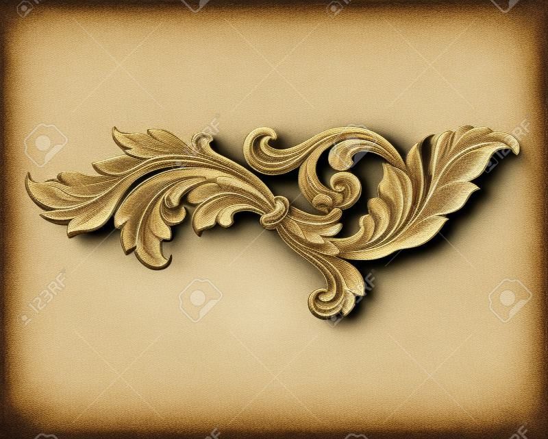 élément de modèle de cadre baroque vintage scroll design gravure style rétro