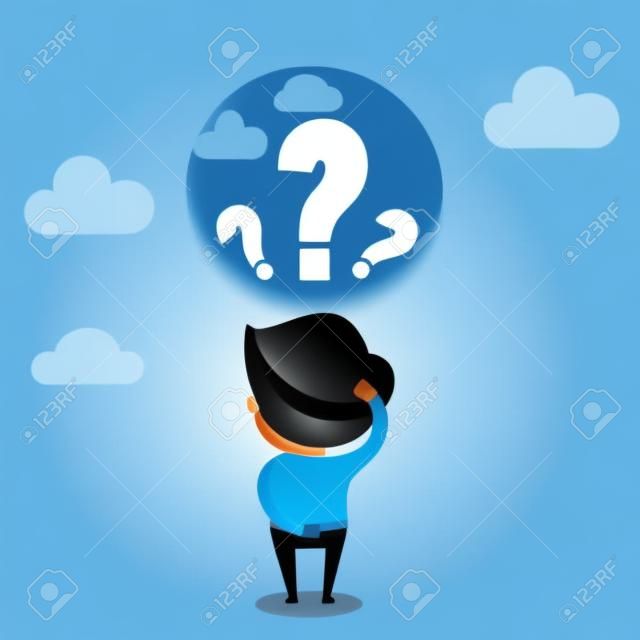 Businessman with question mark over his head,Vector EPS10.