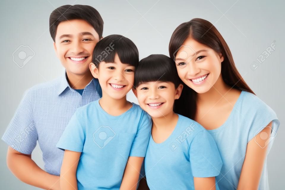 Happy family smiling together