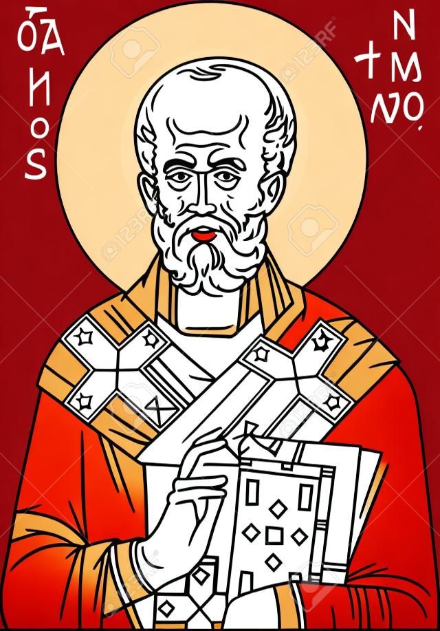 vector icon saint nicholas on white background