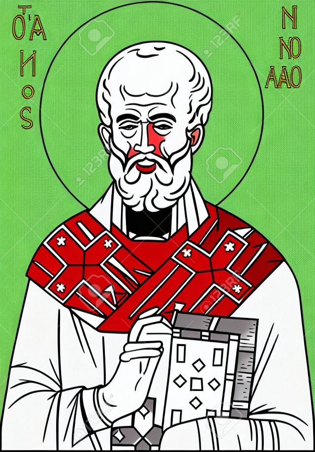 vector icon saint nicholas on white background