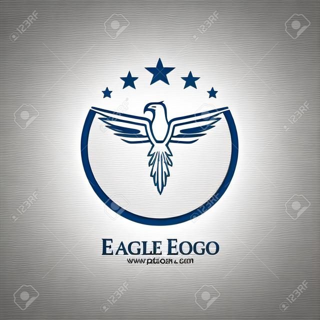 Modelo de vetor de design de logotipo de ícone de águia