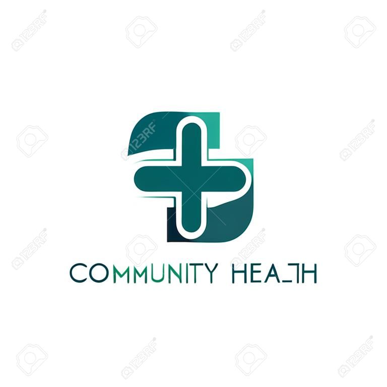 Comunidad salud personas cuidado logotipo concepto signo icono símbolo diseño vector ilustración logotipo plantilla