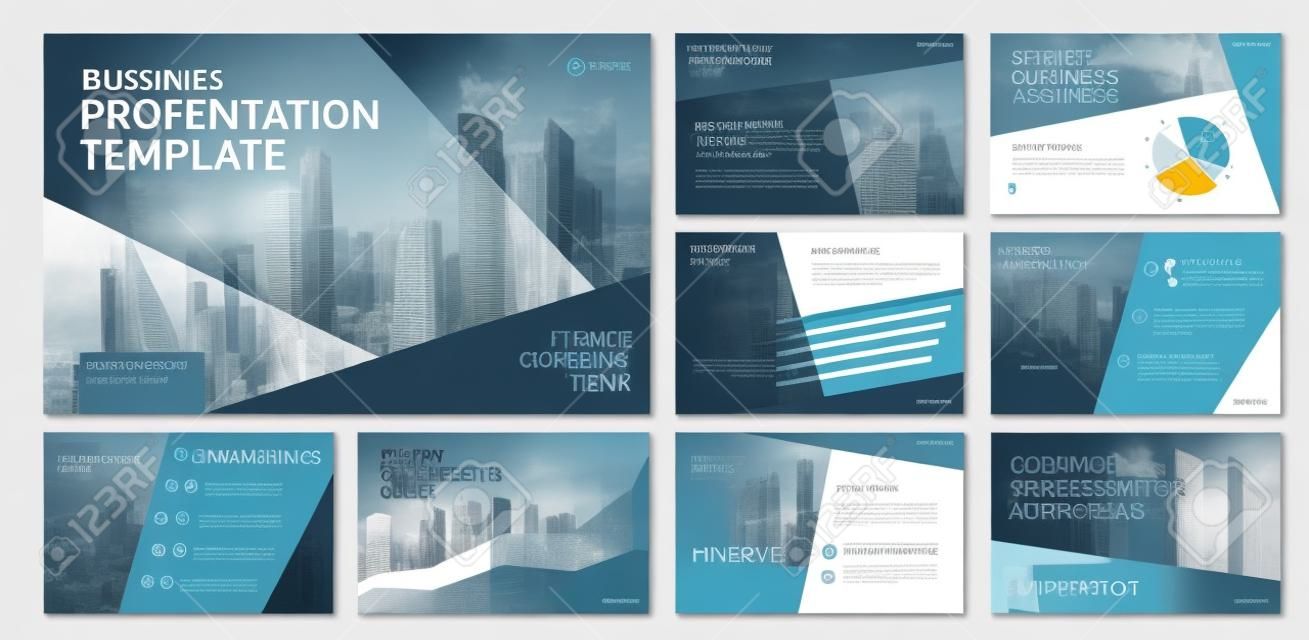 Business-Präsentationsvorlagen. Verwendung für PPT-Layout, Präsentationshintergrund, Broschürendesign, Website-Slider und Unternehmensbericht.