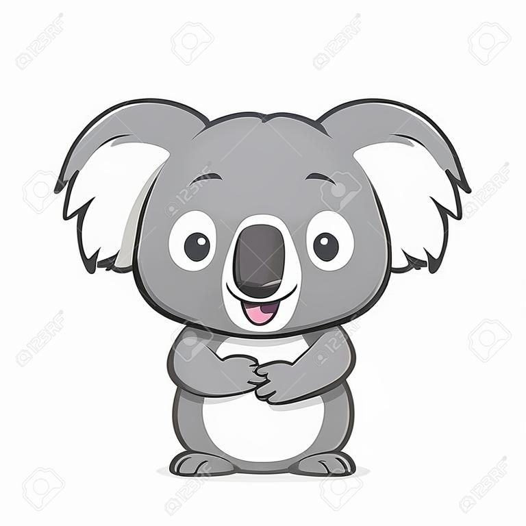 Cartoon illustration of Koala in welcoming gesture