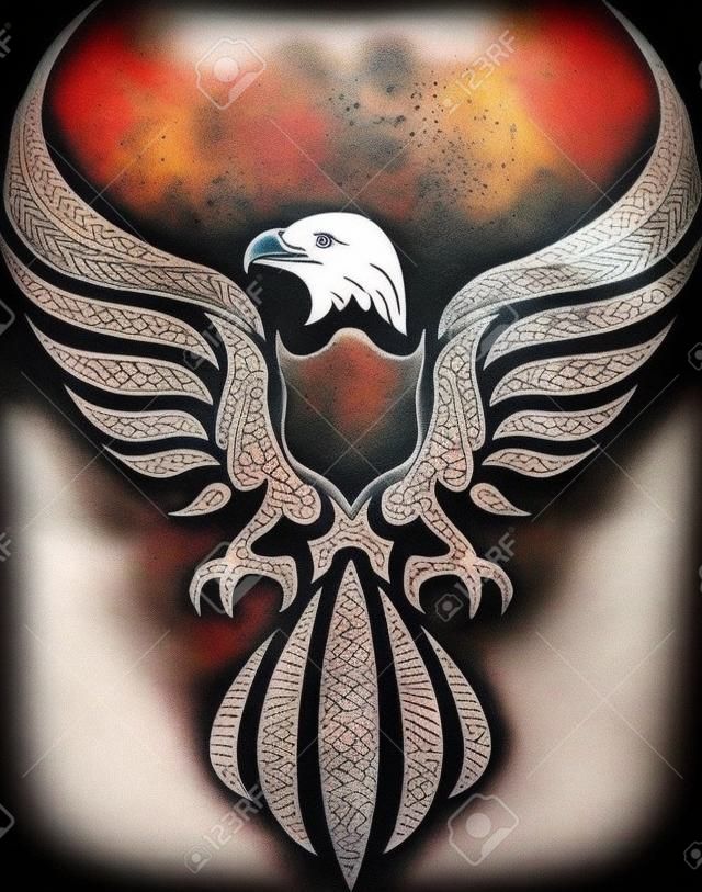 tatouage tribal d'un aigle