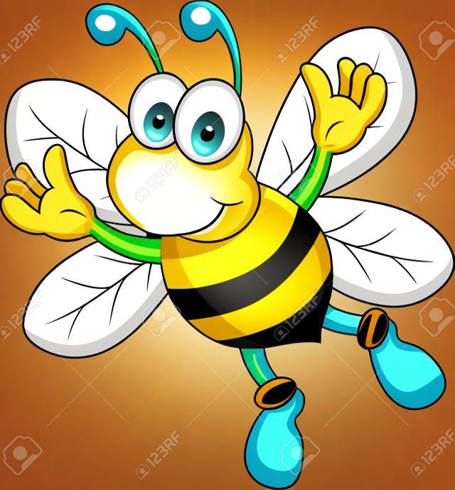 grappig bijen cartoon karakter
