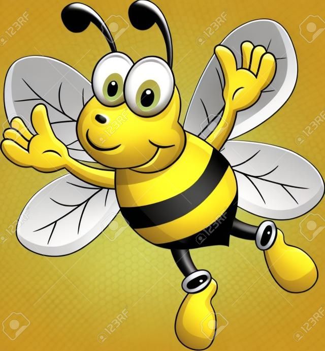 grappig bijen cartoon karakter