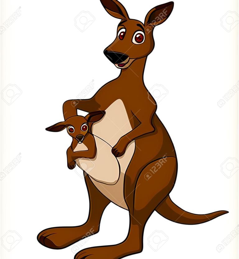 Moeder kangoeroe met haar baby