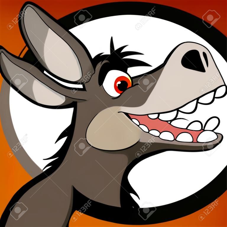 funny donkey head cartoon
