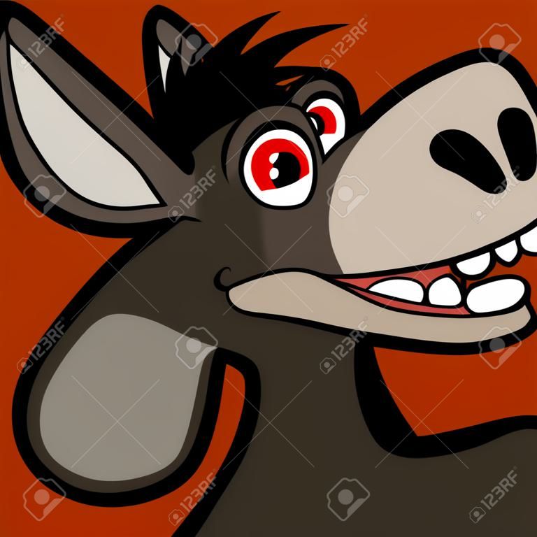 funny donkey head cartoon