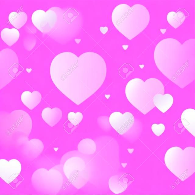 pink background with  valentine hearts ,  vector illustration
