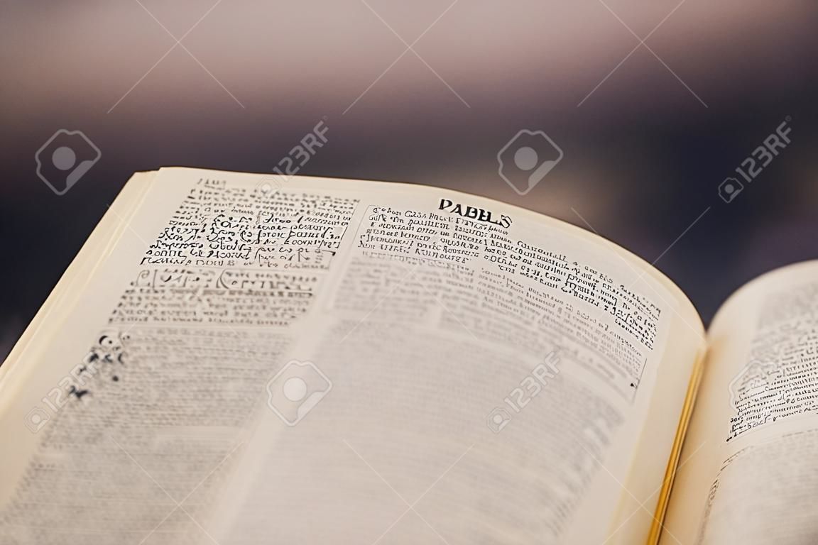 Close-up Shot Of Open Bible