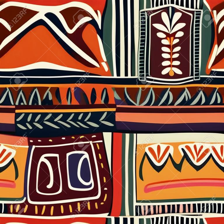 Kolorowy wzór dekoracyjny. Pochodzenie etniczne. Afrykański styl