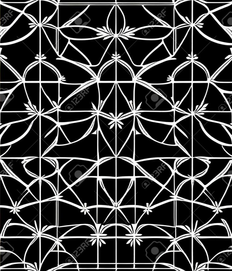 moderne nahtlose heiligen Geometrie-Muster, Schwarz-Weiß-abstrakten geometrischen Hintergrund