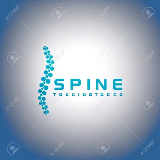 Szablon projektu logo chiropraktyka. kręgosłup ikona technologii nauk medycznych - wektor