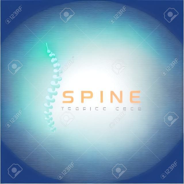 Chiropractic logo design template.spine icon for medical science technology - Vector