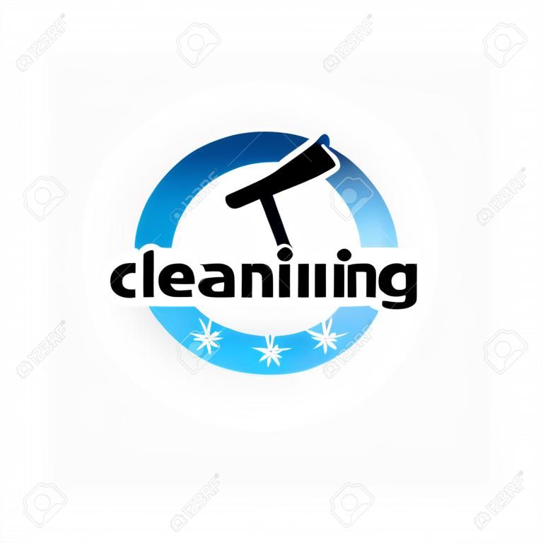 Serviço de limpeza logotipo design vector template inspiration