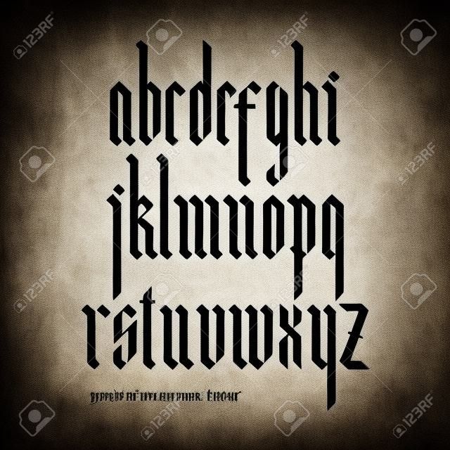 Blackletter moderne gothic lettertype. Alle kleine letters