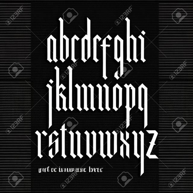 Blackletter moderna fonte gótica. Todas as letras minúsculas
