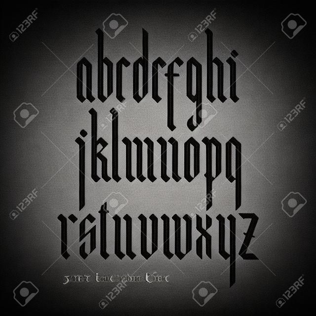 Blackletter modern gothic font. All lowercase letters