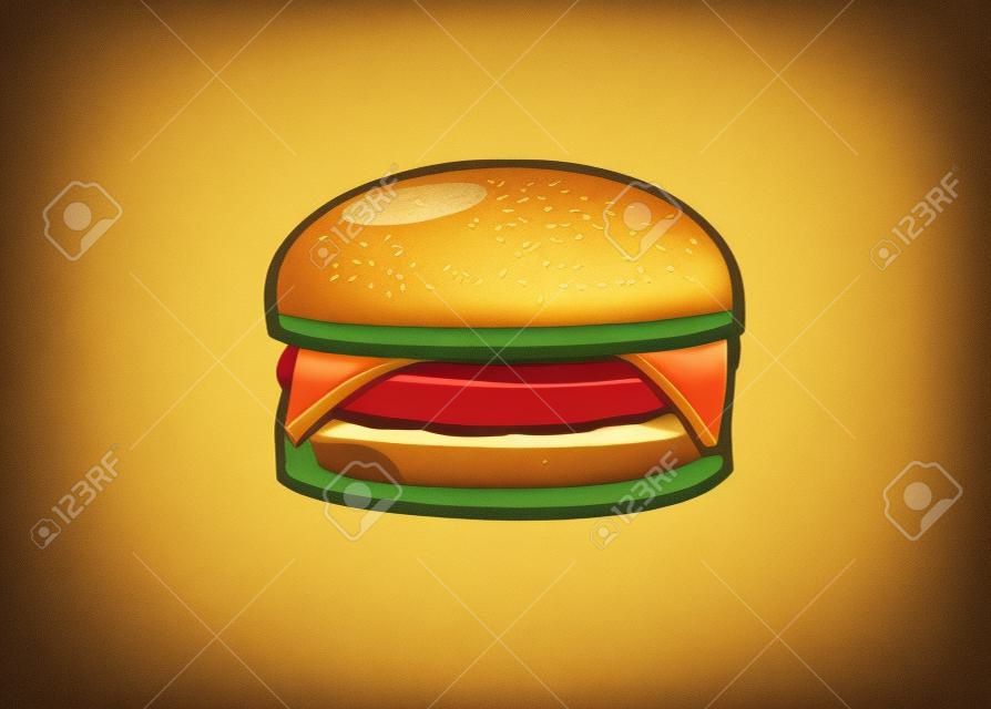 prosta ilustracja cheeseburgera