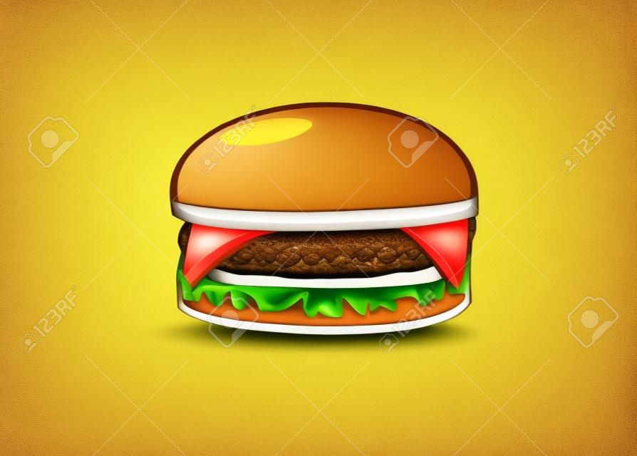 prosta ilustracja cheeseburgera