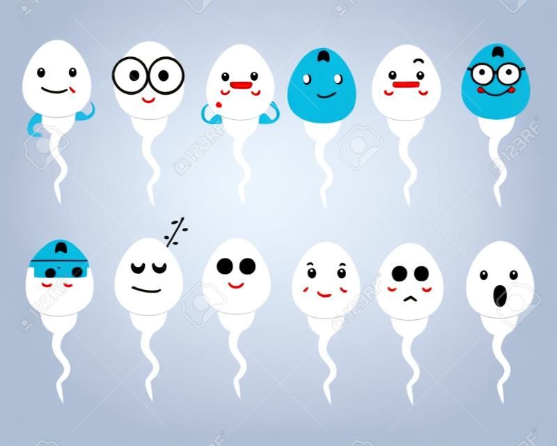 Sperma-Cartoon-Figur. Vektor-Illustration.