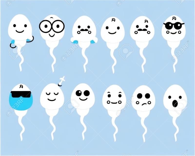 Sperma-Cartoon-Figur. Vektor-Illustration.