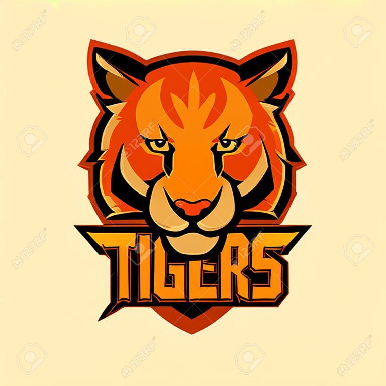 Tiger Shield Mascot. Sport Team Template