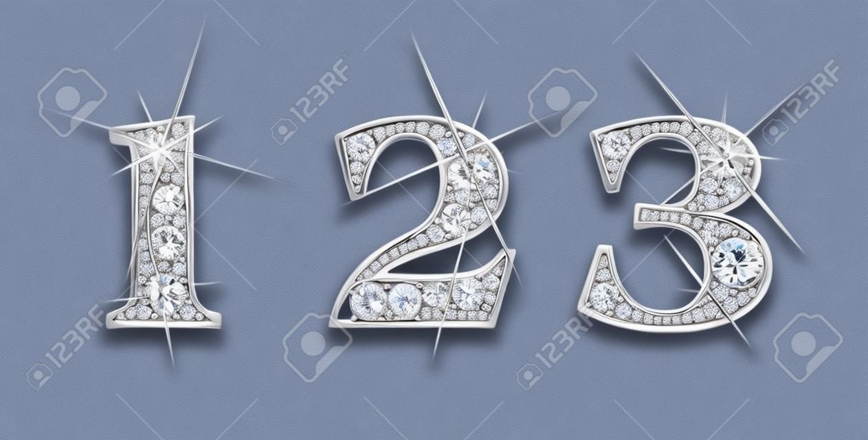 Bellissima set 1, 2 e 3 in diamanti e argento.