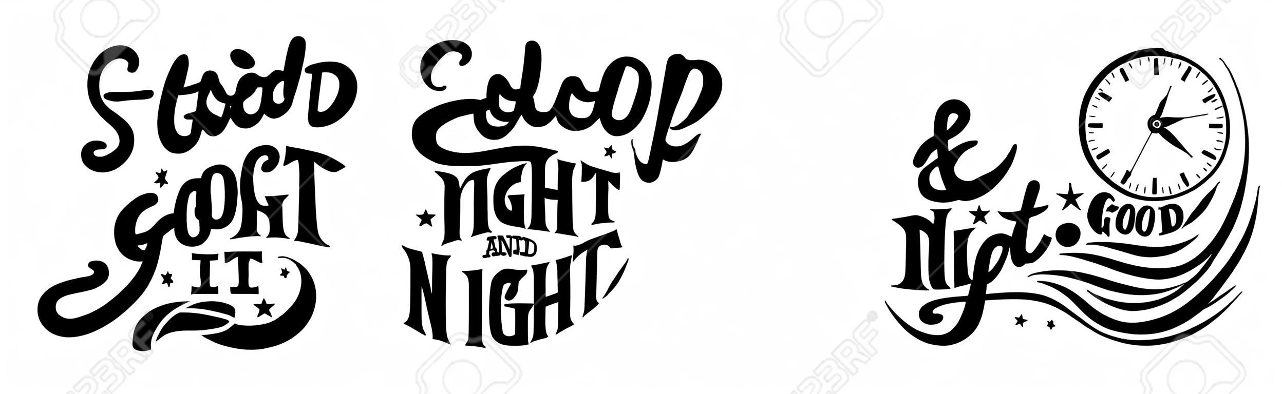 Lettering Slogan about sleep and good night. Vector illustration design for graphics, prints, posters, cards, stickers and other creative uses