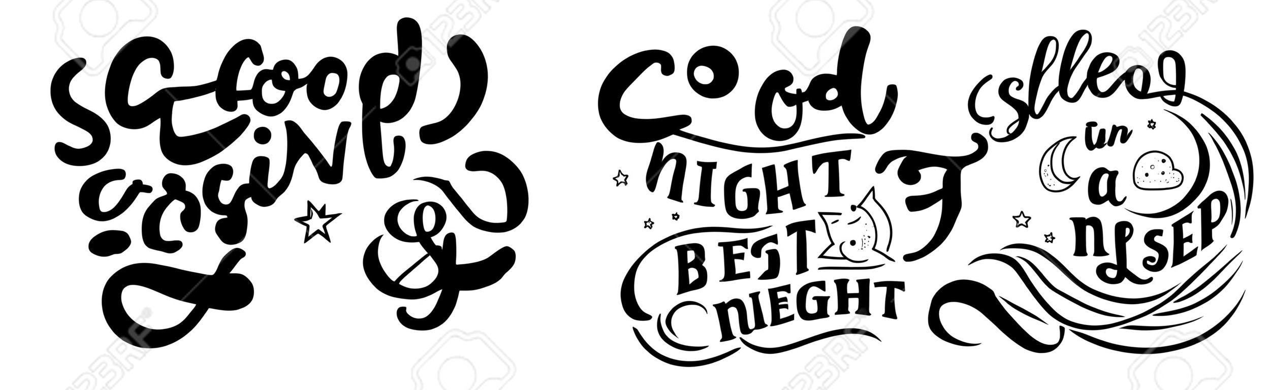 Lettering Slogan about sleep and good night. Vector illustration design for graphics, prints, posters, cards, stickers and other creative uses