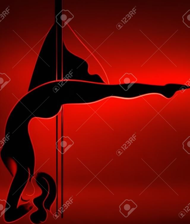 Pole dancer silhouette donna