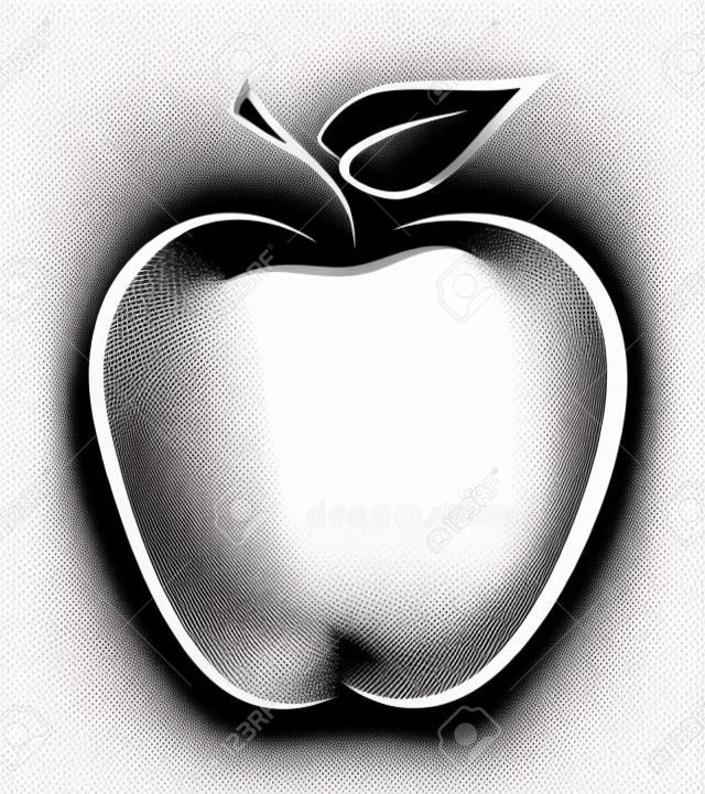 アップルのベクトル図の芸術的な外形スケッチ