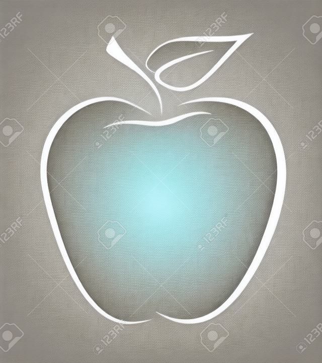 アップルのベクトル図の芸術的な外形スケッチ