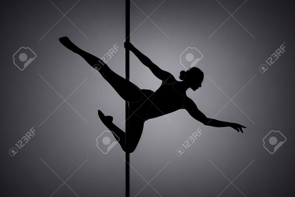 beautiful pole dancer girl silhouette