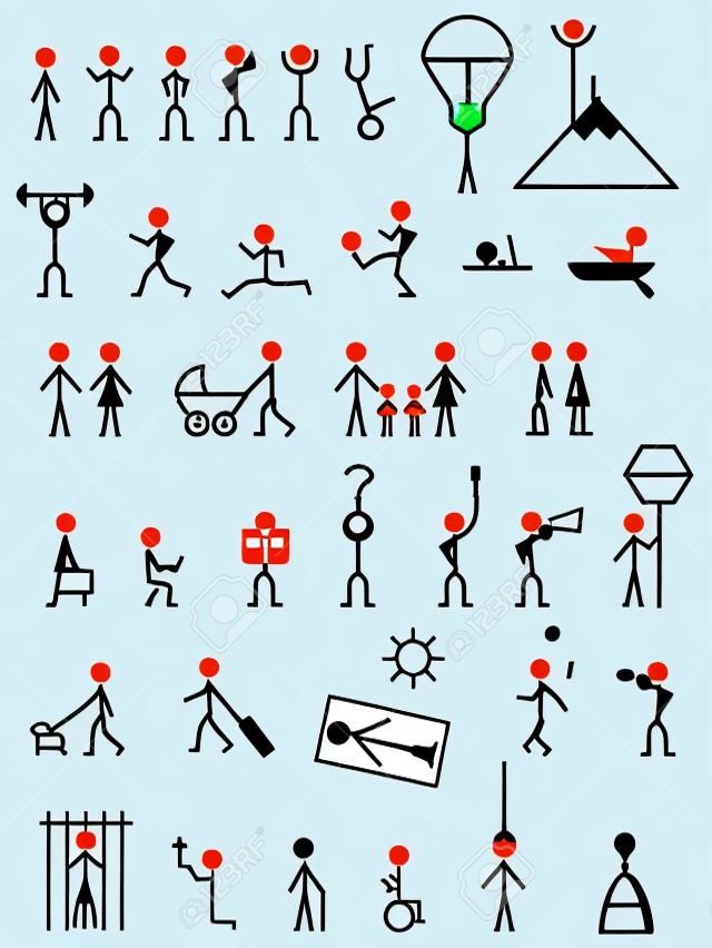 Activities, job and life situations pictograms.