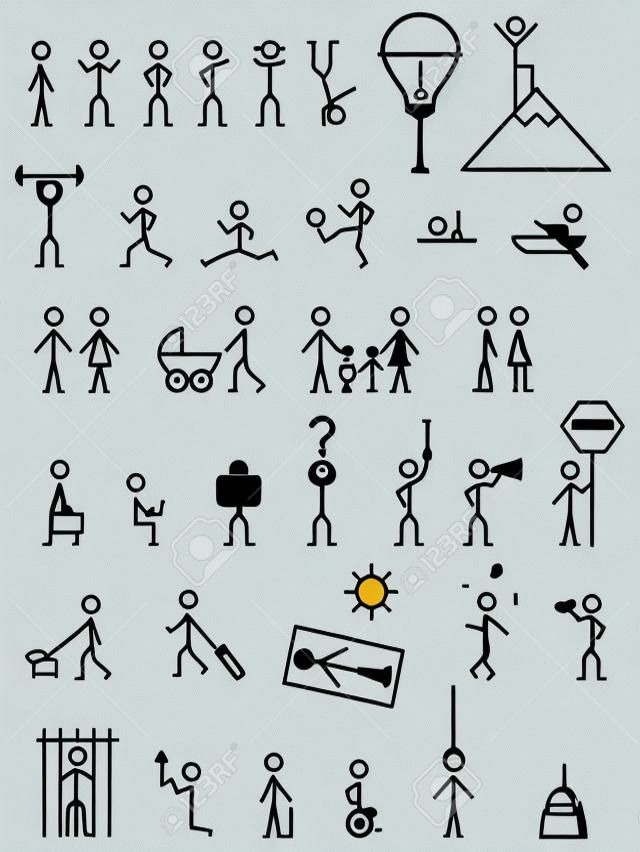 Activities, job and life situations pictograms.