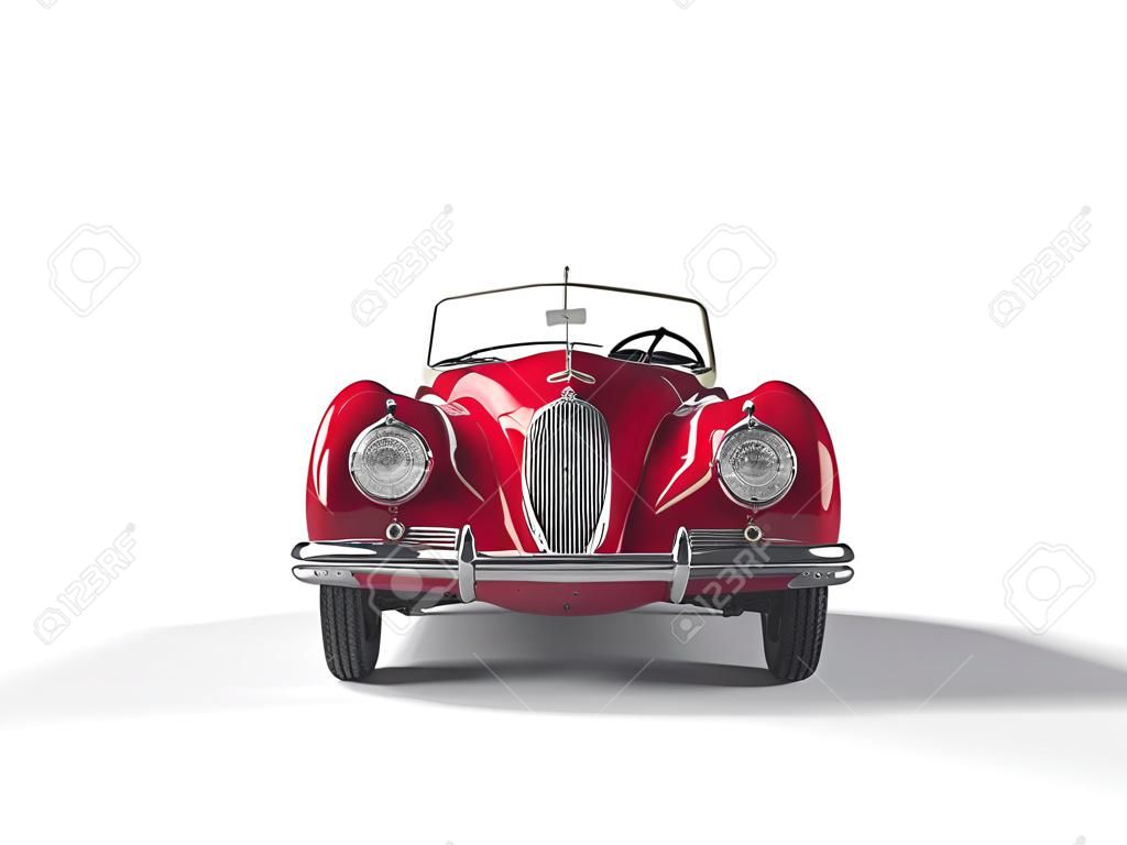 Red vintage car on white background, image shot in ultra high resolution.
