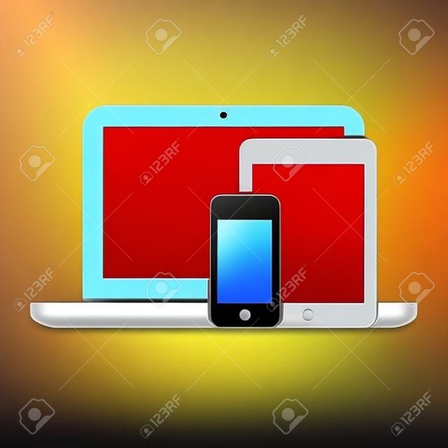 smartphone tablette et ordinateur portable icône