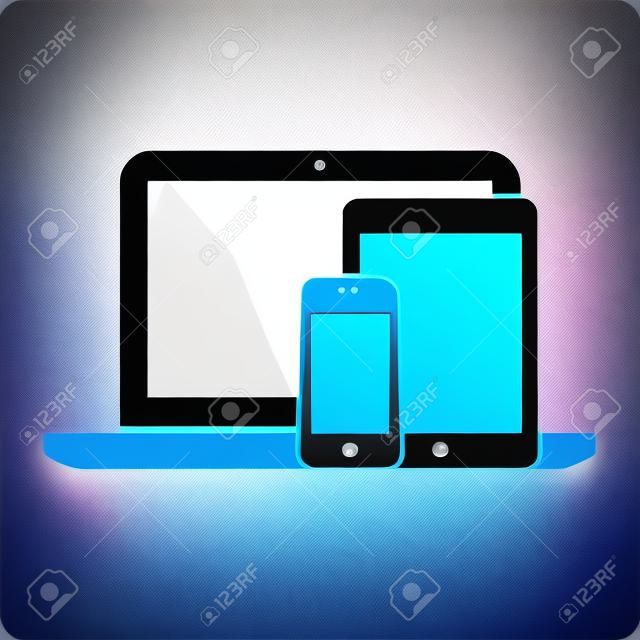 Akıllı telefon, tablet ve dizüstü simgesi