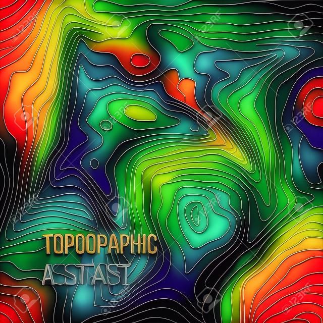 Topografische kaart kleurrijke abstracte achtergrond met contourhoogtelijnen