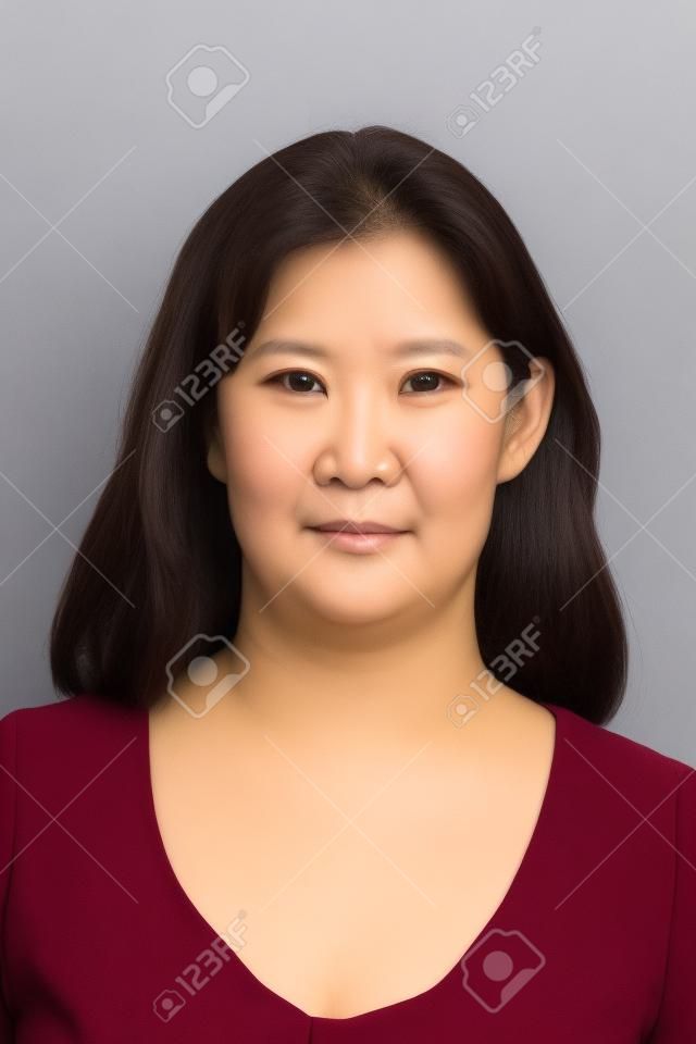 offizielle Fotos der Frau für internationales Pass-ID-Porträt
